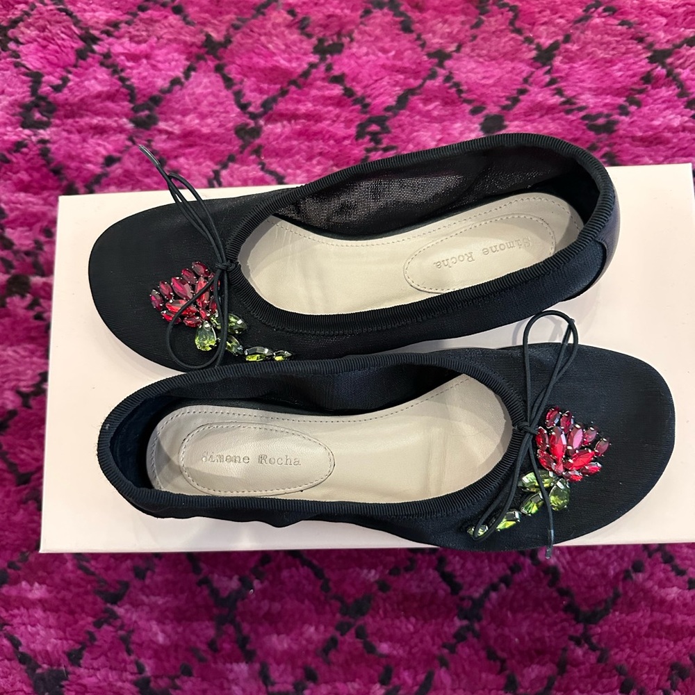 Simone Rocha black mesh ballet flats - Picture 3 of 6